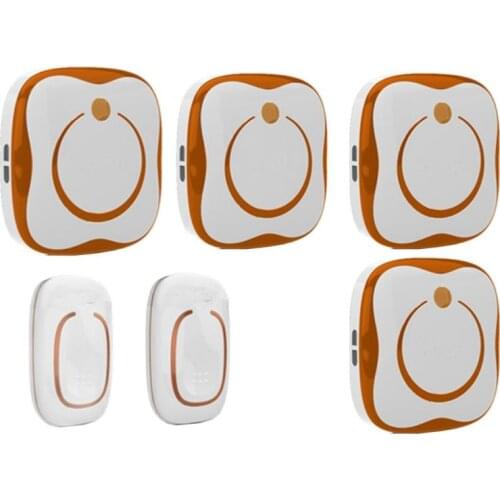 Doorbell w/ 2 emitter+4 receiver,Waterproof long distance 280M work wireless doorbell,wireless door chime,wireless door bell