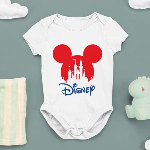 Mickey Mouse Head Toddler Bodysuits 0-24M Dropship Harajuku White Black Baby Girl Boy Romper Kawaii Printing Cute Fashion Trend
