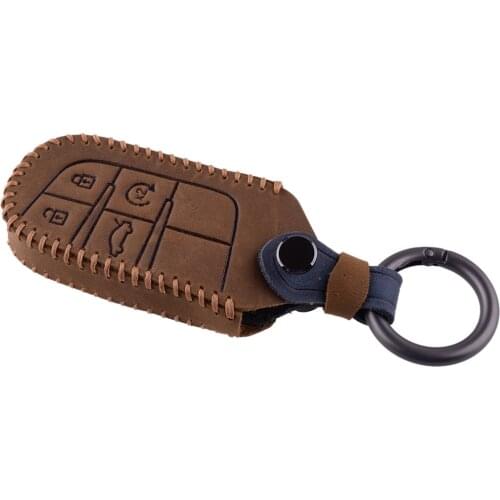 4 Buttons Remote Smart Key Case Cover Fob Holder Fit for Dodge Challenger Dart Journey Jeep Grand Cherokee Chrysler 2016 2015