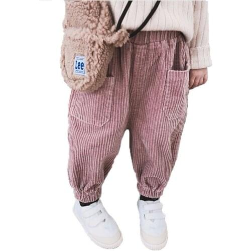 Children Girls Harem Pant Elastic Waist Boys Korea Japan Loose Cargo Jogger Autumn Wainter Kids Trousers