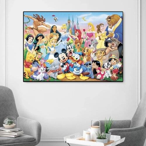 Disney Cinderella Princess Canvas Painting Catoon Snow White Prints and Posters Wall Art Pictures for Kids Room Decor Cuadros