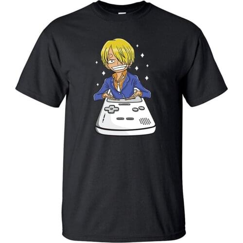 One Piece Japan Anime Sanji Player Oversize T Shirt Vintage Cotton Cool Printed T Shirts Top Men Retro Funny Short Sleeve Tshirt