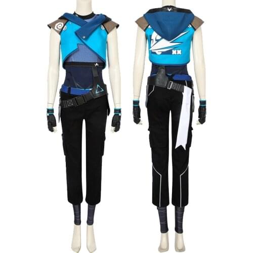 Adult Women Games Valorant Cosplay Costume Jett Fashion Outfit Halloween Party Clothing For Girl Full Sets With Boots