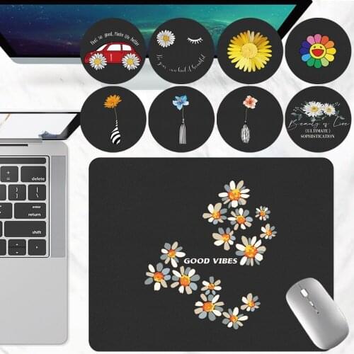 Mouse Pad Game Gamer Mouse Pad Daisy Series Gaming PU Leather Laptop Computer Mousepad School Office Stationery Accessories