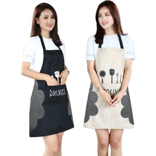 Korean Fashion Hand-Wiping Apron Waterproof Oilproof Apron Household Kitchen Bbq Apron Apron for kitchen Household cleaning