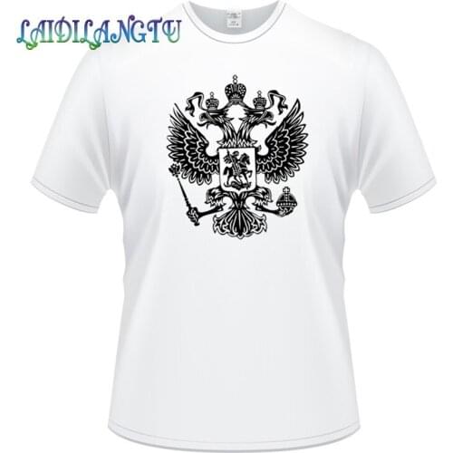 Men Adult T Shirt Coat of Arms of Russia Nickel Russian Federation Short Sleeve Cotton Man Tshirts T-shirt Tops Tees