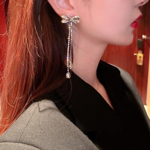 New personality creative bow pendant earrings luxury fashion casual dance party earrings for women holiday gifts