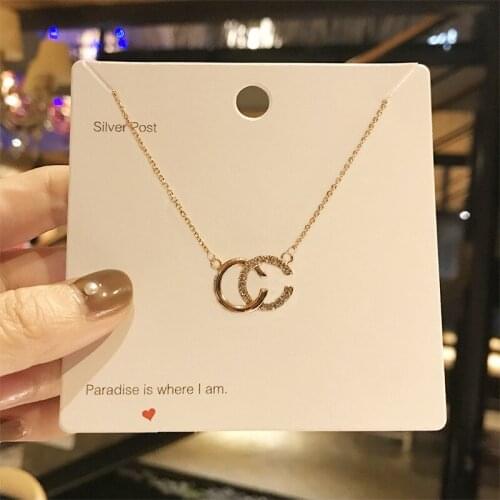 2021 latest fashion trend simple personality clavicle chain temperament necklace female high quality double C necklace