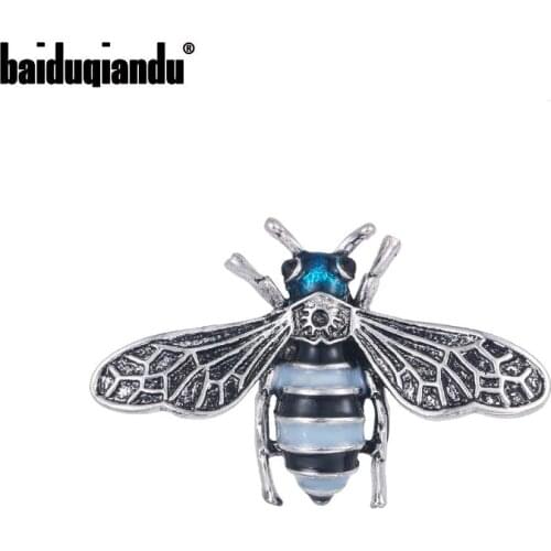 Baiduqiandu Brand New Arrival Antique Silver Color Plated Insect Bee Brooches for Women