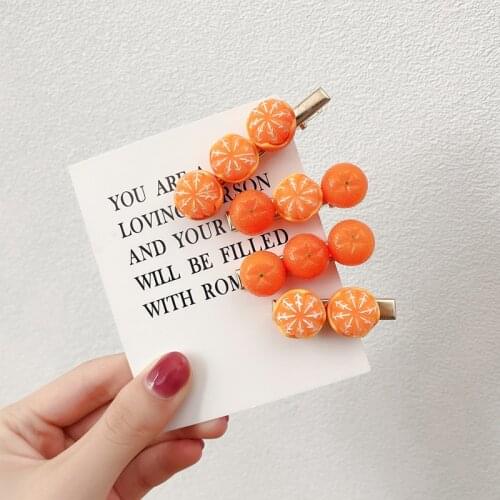Orange Baby Grils Hair Clips Japan Korea Cute Women Kawaii Toka Femme Cute Barrette Headband Hair Accessories Funy Mujer Hairpin
