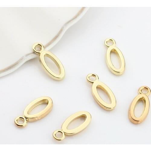 20pcs/lot Zinc Alloy Golden Metal Oval Drop Charms Pendants For DIY Necklaces Bracelets Jewelry Making Accessories