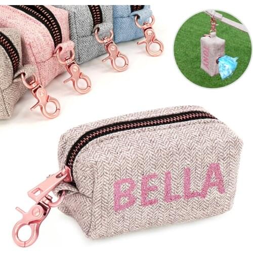 Personalized Dog Snack Bag Portable Dogs Travel Bags For Garbage Bag Snack Whistle Key Dogs Pet Accessories Free Print