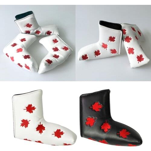 Professional Golf Putter Headcovers Embroidered, Waterproof PU Leather Golf Club Head Cover - 2 Colors Optional