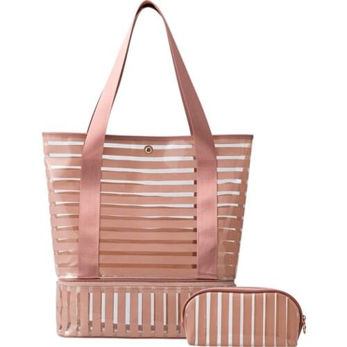 PVC Transparent Swimming Bag Gym Clear Tote Handbags Beach Pool Swim Storage Bags For Women Tavel Waterproof Swimming Bag XA233A