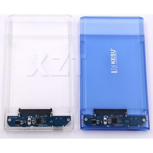 PZ NEWEST Transparent USB3.0 Hard Drive Enclosure HDD Case 2.5 inch Support UASP Protocol for 7-9.5 mm HDD