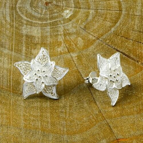 925 Sterling Silver Filigree Earrings