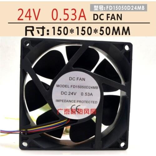 DC FAN FD15050D24MB Server Cooling Fan DC 24V 0.53A 150x150x50mm 4-wire