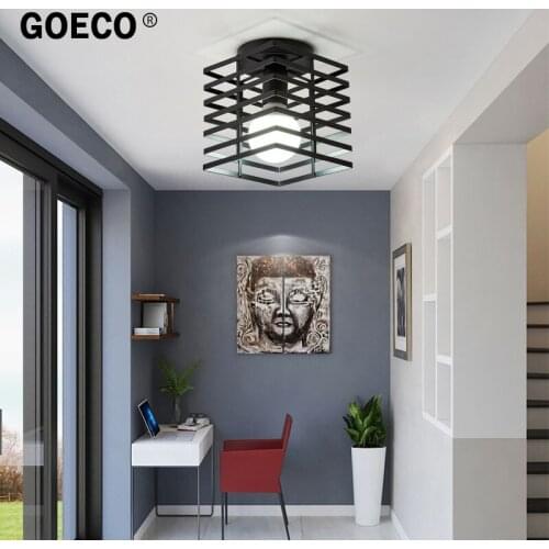 Vintage Industrial Ceiling Light Black Metal Iron Cage E27 Vintage Ceiling Lamp for Living Room, Dining Room, Hallway, Cafe Etc