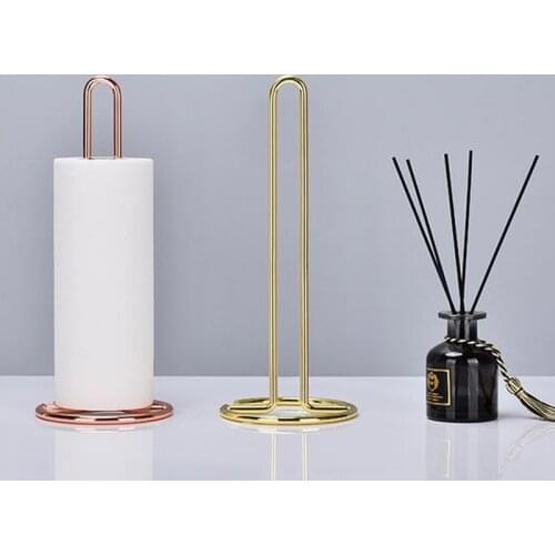 High Quality Nordic Style Iron Desktop Roll Paper Rack Simple Restaurant Living Room Toilet Roll Holder Storage Rack Home Decor