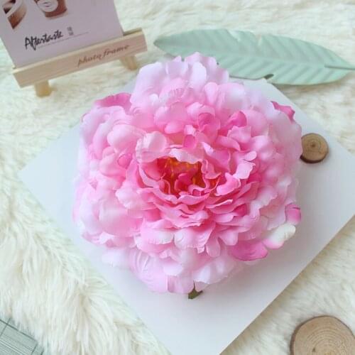 YO CHO 12PCS 16cm Large Red Artificial Flower Silk Peony Flower Heads Wedding Car Wall Gift Box Garden Decoration DIY Flower