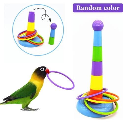 Funny Mini Ferrule Toy For Parrot Intelligence Developmental Game Colorful Rings Bird Activity Training Toy Drop Shipping