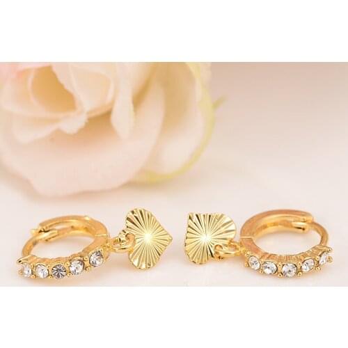 Gold crystal drop earring Ethiopian/Nigeria/Kenya /Ghana Gold color Dubai african Arab Middle Eastern Jewelry Mom Gifts