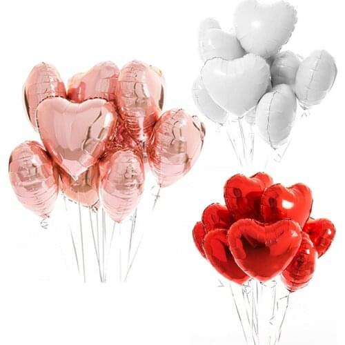 10pcs Multi Rose Gold Heart Foil Balloons Confetti Latex Birthday Baloons Birthday Party Decorations Kids Adult Wedding Ballons
