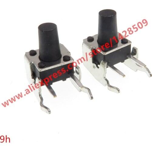 100pcs/lot Tact Switch 6*6*9mm button switch touch switch side by 2 feet with fixing bracket