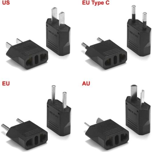 2 pcs EU Plug Adapter AU Australian American US To EU Euro Travel Adapter Type C Electric Plug Converter Power Sockets Outlet