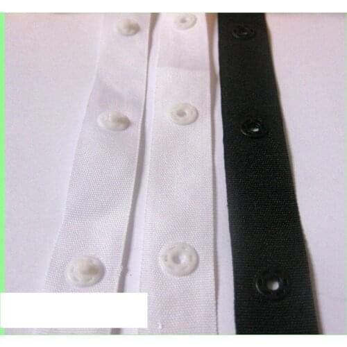 6yard /lot 25mm*25mm snap buttons tapes kam snaps Mixed Black White fabric tape sewing buttons for craft