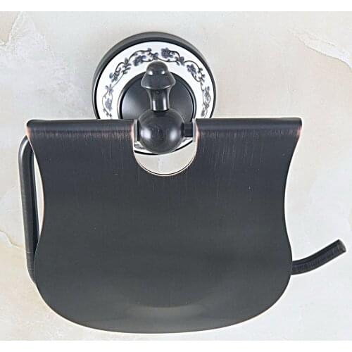 Bathroom Accessory Black Oil Rubbed Bronze Wall Mounted Toilet Paper Roll Holder aba754