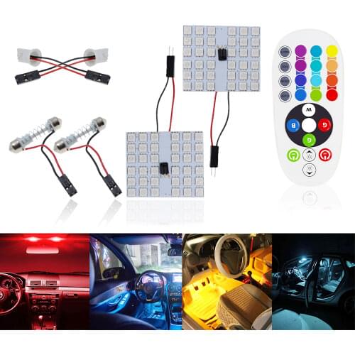 2X Car accessories Led T10 5050 36SMD Bulb BA9S 12V Remote Controller RGB Panel Interior Adapter Lamp Auto Bulb Atmosphere Dome