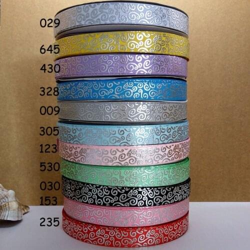 Free shipping 50 yard 7/8" 22 mm foil printed grosgrain ribbon SP-20-S-022