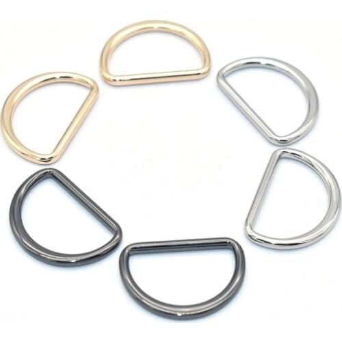 20mm Silver metal D ring D loop connector D bag clasp connector buckle D circles Belt strap Buckles for Handbag Webbing 10pcs