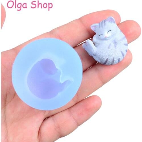 DYL741 Kitten Cat Silicone Mold Animal Mold Jewelry Pendant Necklace Resin Cake Decorating Tool Candy Chocolate Fondant Soap