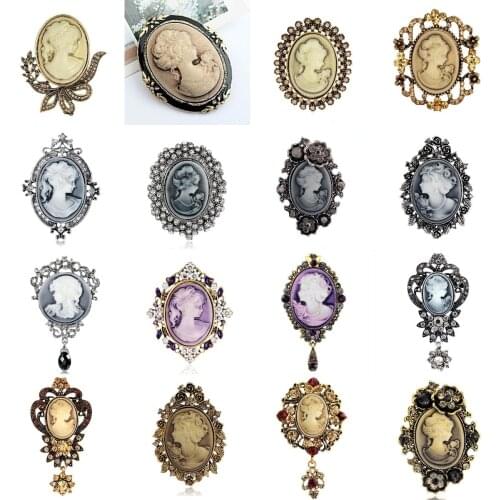 Elegant Style Vintage Victorian Design Queens Cameo Antique Wedding Beauty Brooch Pin Jewelry Gift