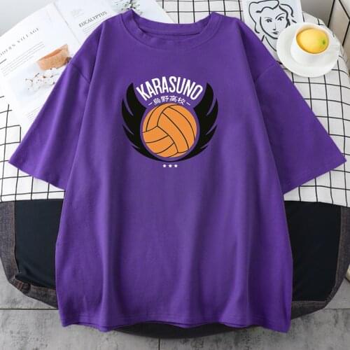 Karasuno High School Haikyuu Kawaii Woman T Shirt Harajuku Vintage T-Shirt Korean Style T-Shirts 2021 Women Short Sleeve Tops