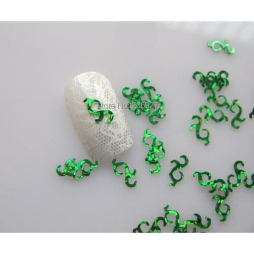 GD5-6 20g/bag Cute Laser Green Deco Nail Art Shinny Glitter Cute Decoration Nail Art Decoration