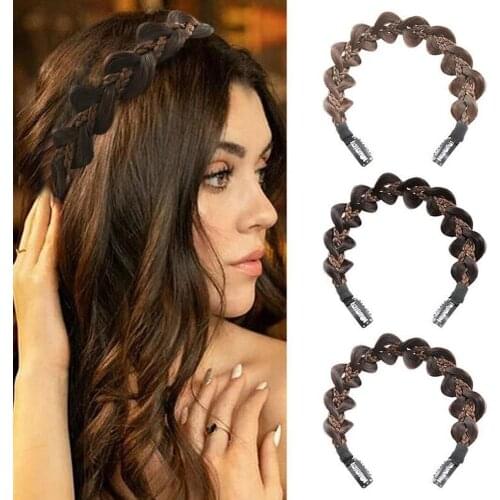 Headwear Knotted Girls Fashion Headdress Non-Slip Wig Braided Hair Band Women Headband Bohemia Princess Elastic Twist