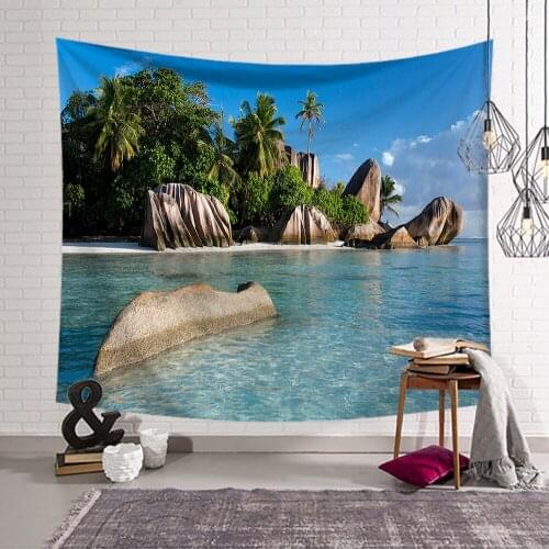 Art Wall Sea Photography Background Series Decoration Living Room Tapestry Picnic Cushion tapiz de pared T51
