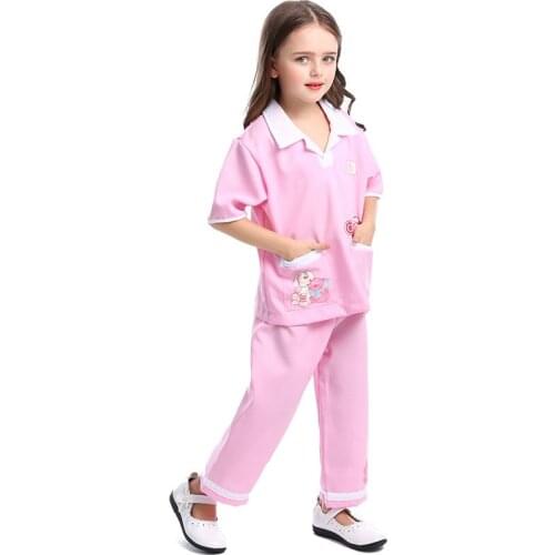 Halloween Puim Festival Carnival Party Game Costume Fancy Dress Cute Child Veterinary Costume Child Cosplay Medical Staff Costum