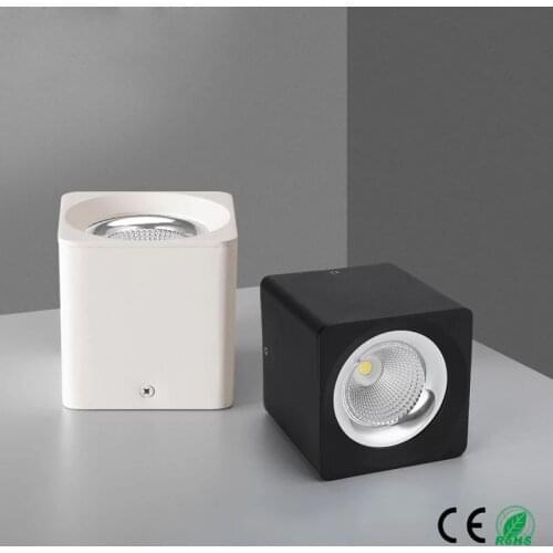 Square Dimmable COB LED Downlights 8W 10W 12W LED Ceiling Spot lights AC85~265V LED Ceiling Lamps Warm/Cold White Indoor Lighti