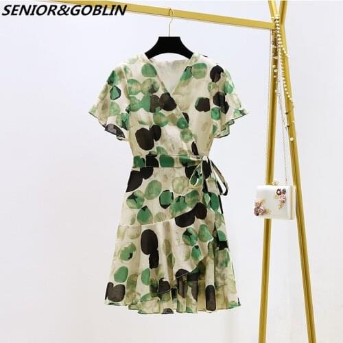 2020 Summer Fashion Sweet Women Vintage Green Ruffles Midi Dress Ladies Elegant Cute Boho Dresses Party Female Dress Girls Chic