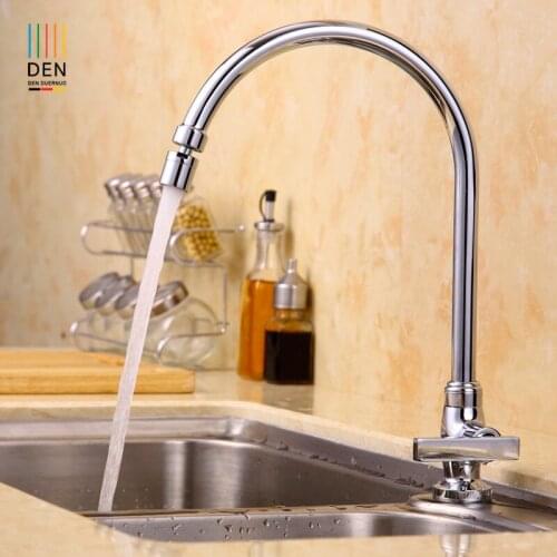 Copper Kitchen Faucet wash dish basin sink tank pool of single hole seat type universal rotary head