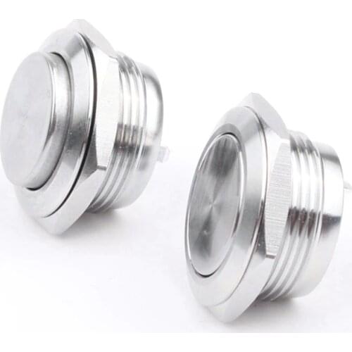 19mm Metal Button Switch No Lamp 2-foot Micro-stroke Ultra-short Self-reset Waterproof Button Switch