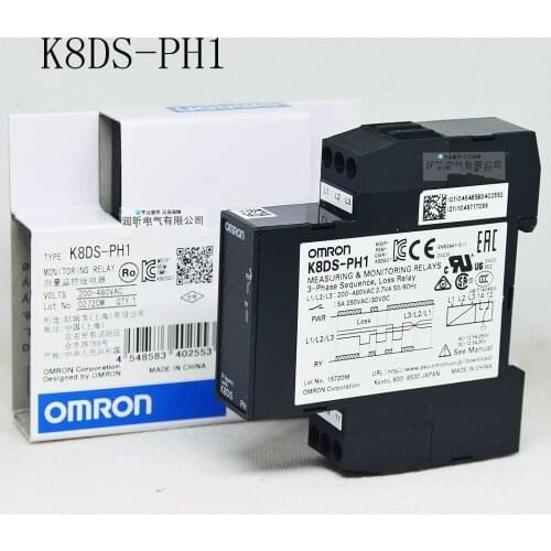 New ORIGINAL OMRON PHASE SEQUENCE PROTECTION RELAY THREE-PHASE K8DS-PH1 K8DS-PM2 K8AK-PH1 S8FS-C05024 K8AK-PA2 K8DS-PH1-001