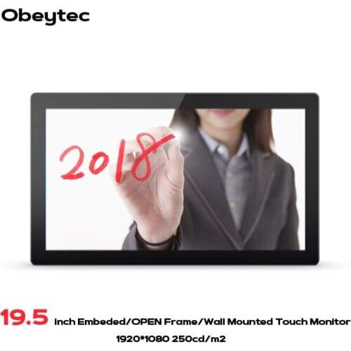 Obeytec 19.5" TFT LCD 16:9 Capacitive Open Frame P-CAP touch screen Touch Monitor, FHD1920*1080, 10 Points, IP65