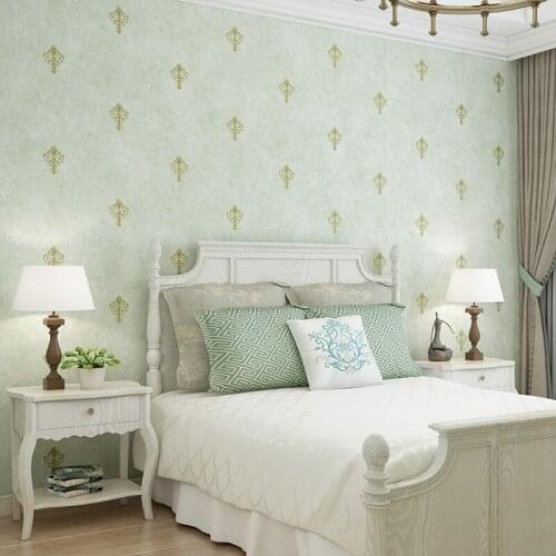 American country retro plain fabric three-dimensional European-style small flower wallpaper bedroom TV background wall paper