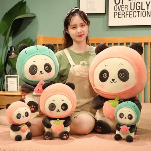 Fruit Panda plush toy cute animal panda soft stuffed doll childrens birthday gift