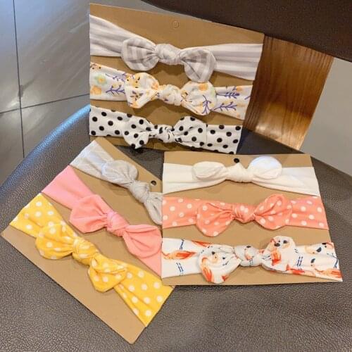 Baby Kids Girls Mixed Color Knot Turban Headband Bow Elastic Head Wraps Headwear for Girl Hair Accessories Cute Baby Headband